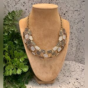 INC two tone rhinestone embellished necklace